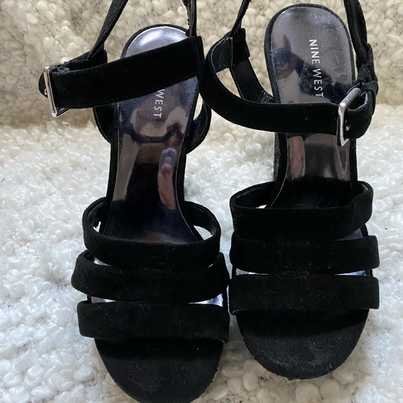 Nine West block heel sandal size 8.5 & free clutch - Picture 8 of 12
